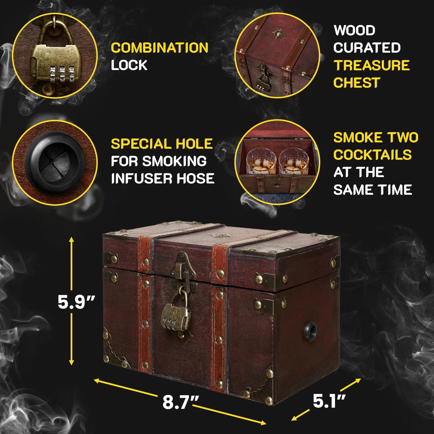 Wooden Smoking Box for Smoking infuser - Image 4