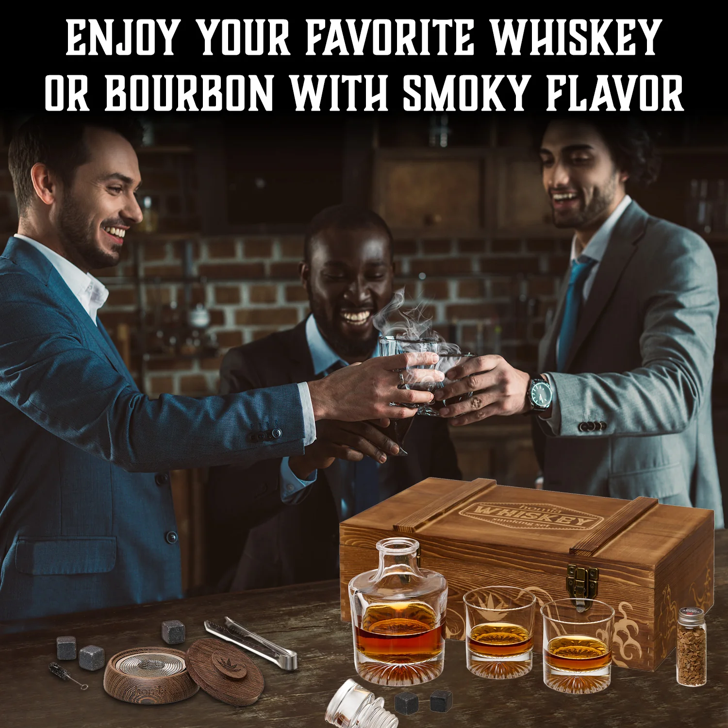 Whiskey Gift Set - Whiskey Bottle and Old Fashioned Glasses - 14 pcs - Image 4