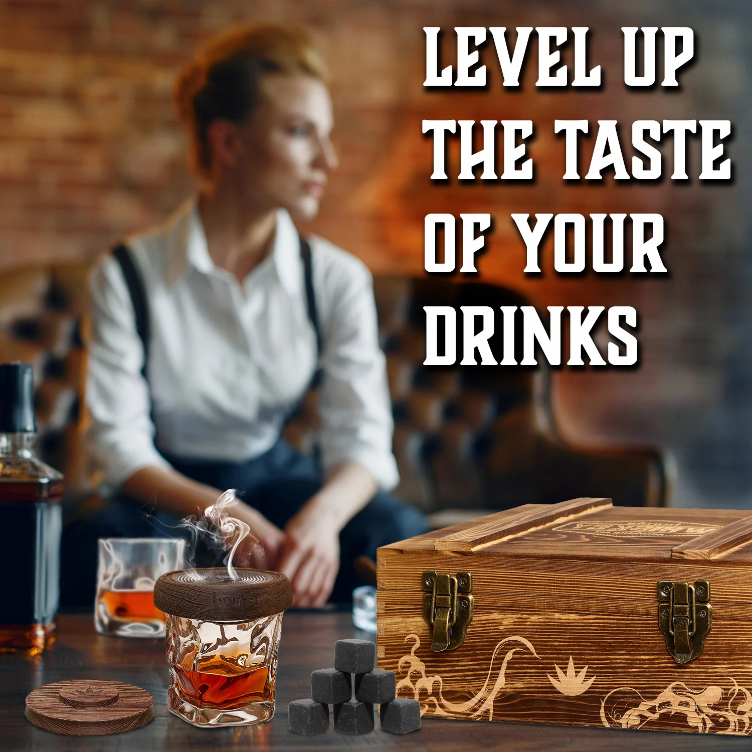 Whiskey Gift Set - Twisted Old Fashioned Glasses - 13 pcs - Image 4
